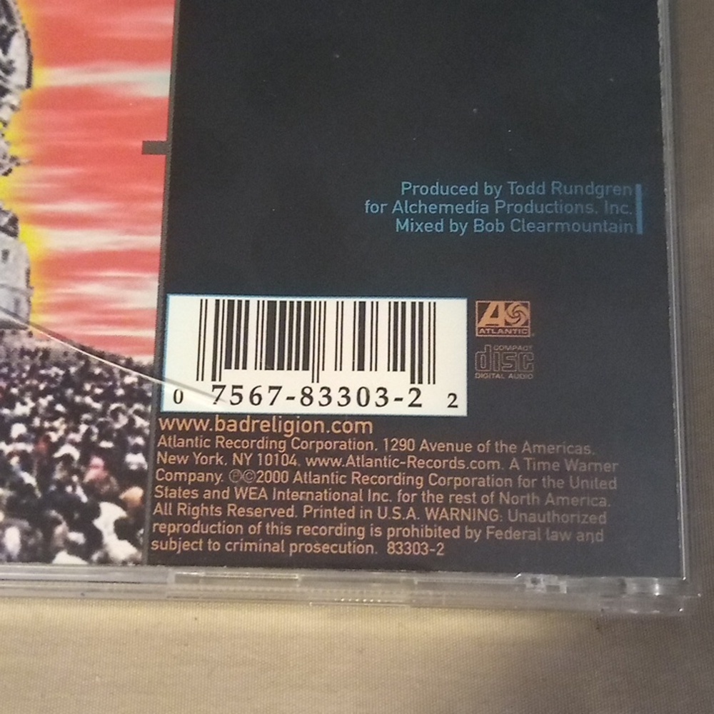 Bad Religion CD 2000 The New America VINTAGE PUNK ROCK - Picture 3 of 7